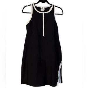 Halter-Style Activewear Romper with White Trim and Front Zip
